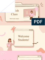 Pink Illustration English Class Presentation