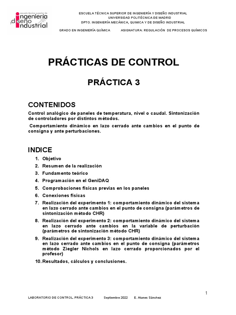 Practica 3 Control | PDF | Ingeniería | Ciencias fisicas