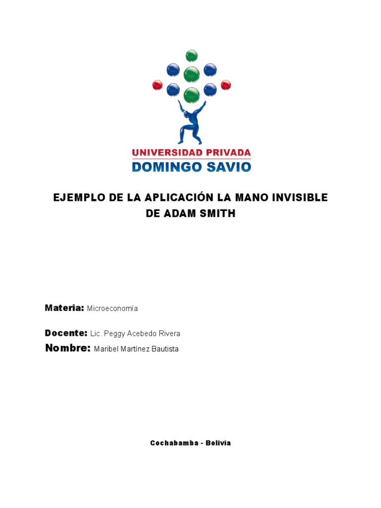 Ejemplo de La Aplicación La Mano Invisible de Adam Smith | PDF