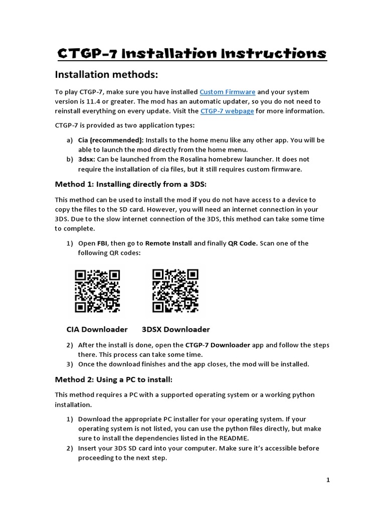 CTGP-7 Installation Guide for 3DS | PDF | Computer File | Installation ...