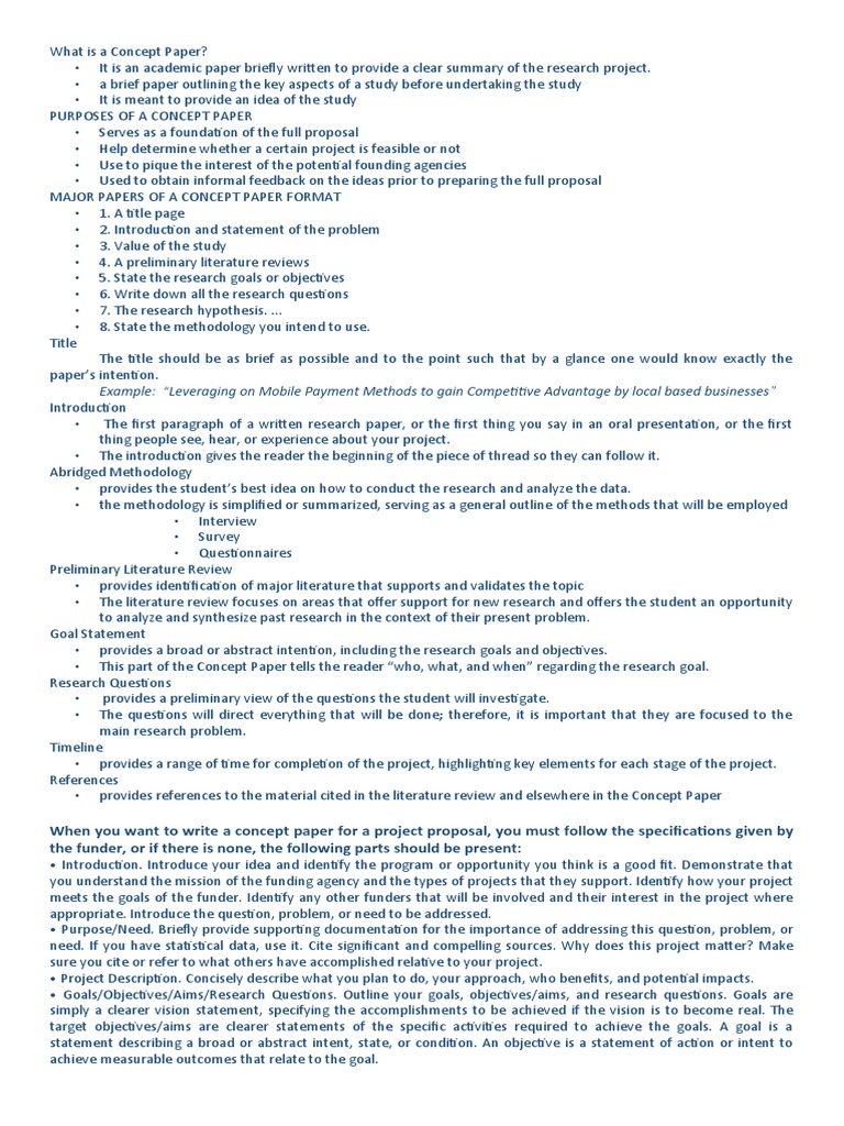 What Is A Concept Paper Pdf