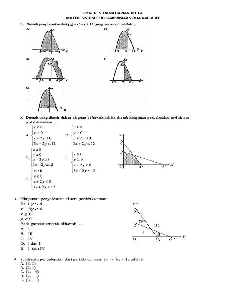 Soal Penilaian Harian KD 3.4 | PDF