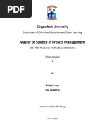 Master of Science in Project Management: Copperbelt University