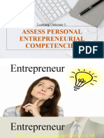 Assess Personal Entrepreneurial Competencies