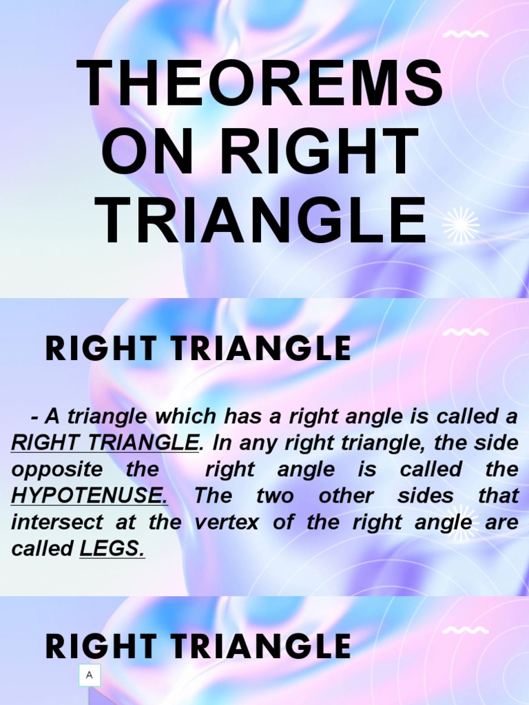 Theorems On Right Triangle | PDF | Triangle | Elementary Geometry