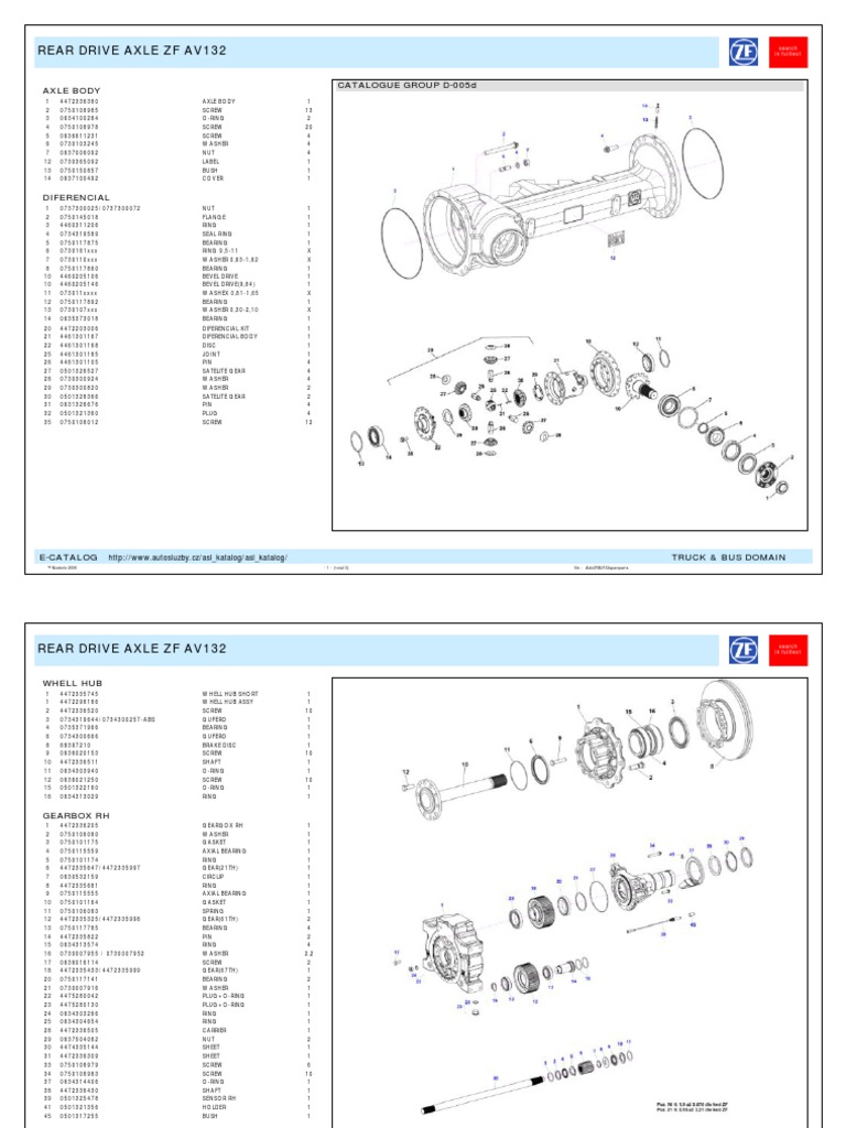 Axle Z Fav 132 Spare Parts | PDF | Axle | Automotive