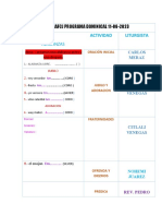 Liturgia Plan Dominical