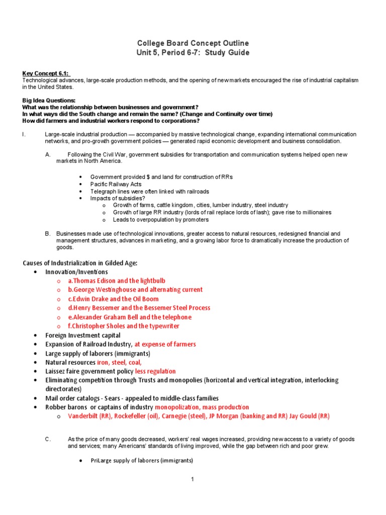 Unit 5 Study Guide | PDF