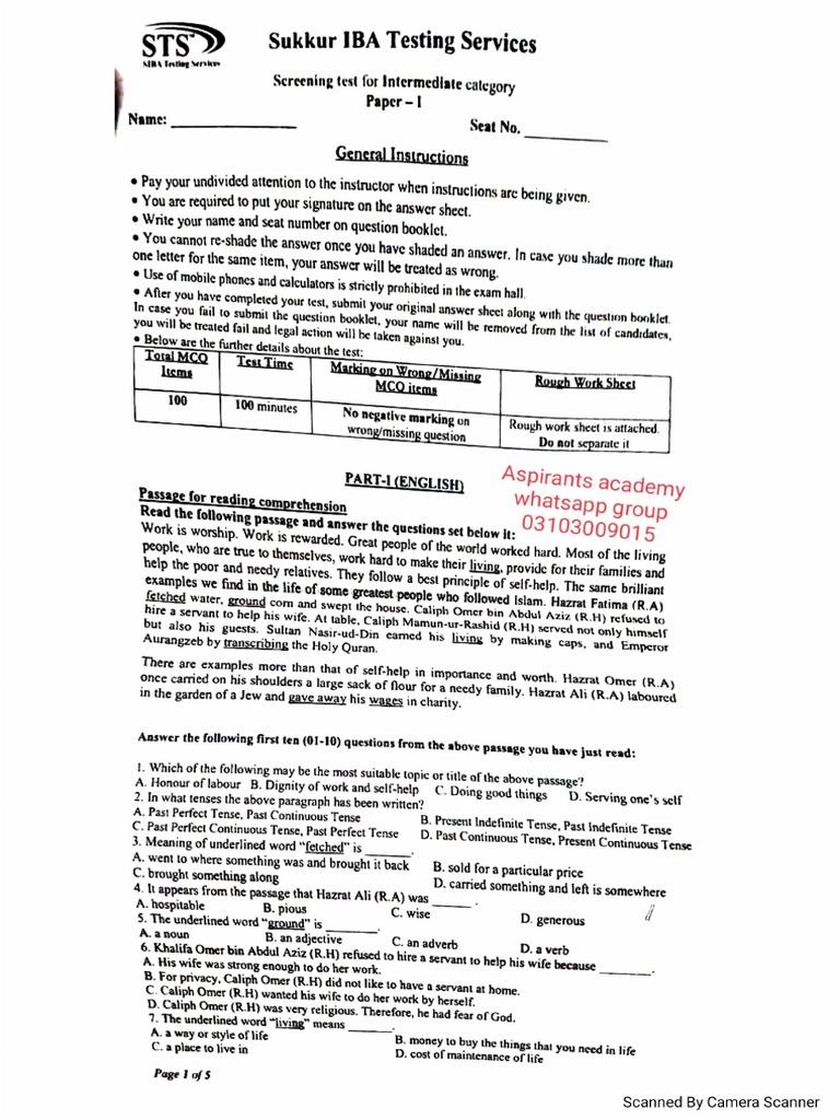 IBA Intermediate 12-06-2023 | PDF