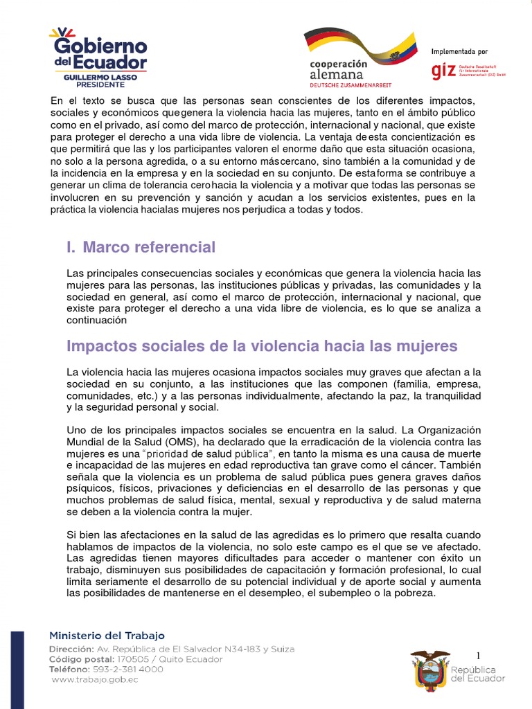 Impactos de la Violencia hacia Mujeres | PDF | La violencia contra las ...