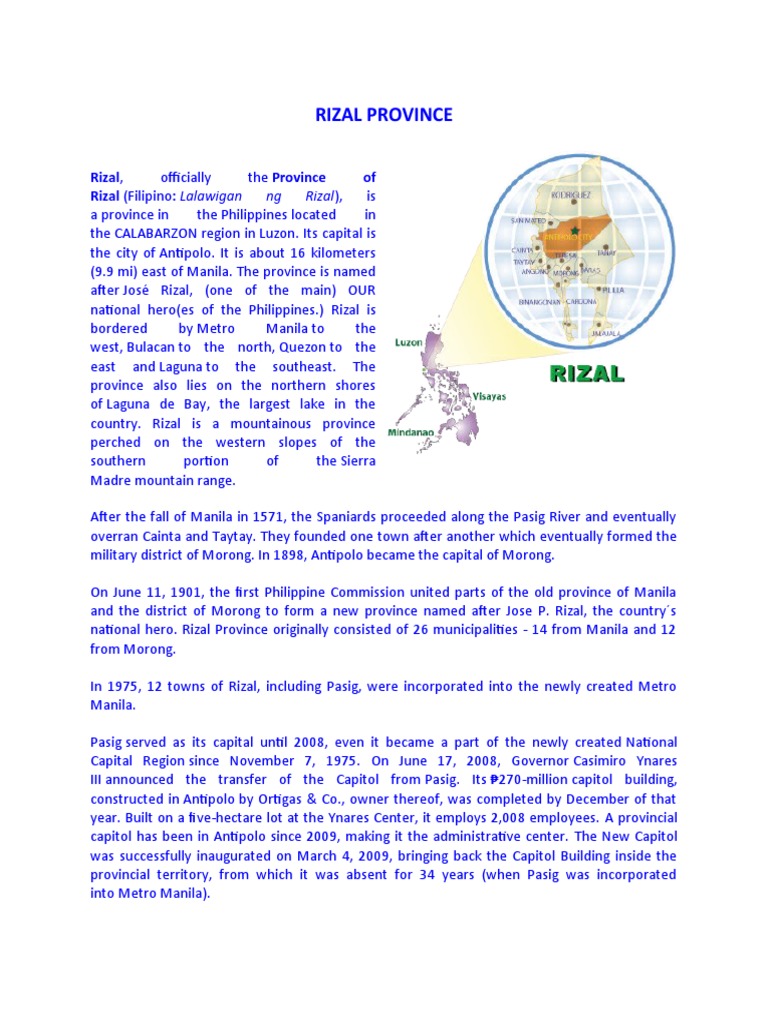 Rizal Province | PDF