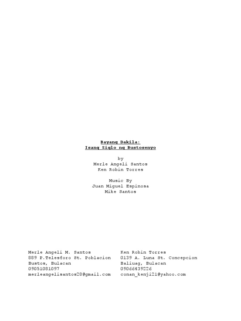 Bayang dakila full script pdf