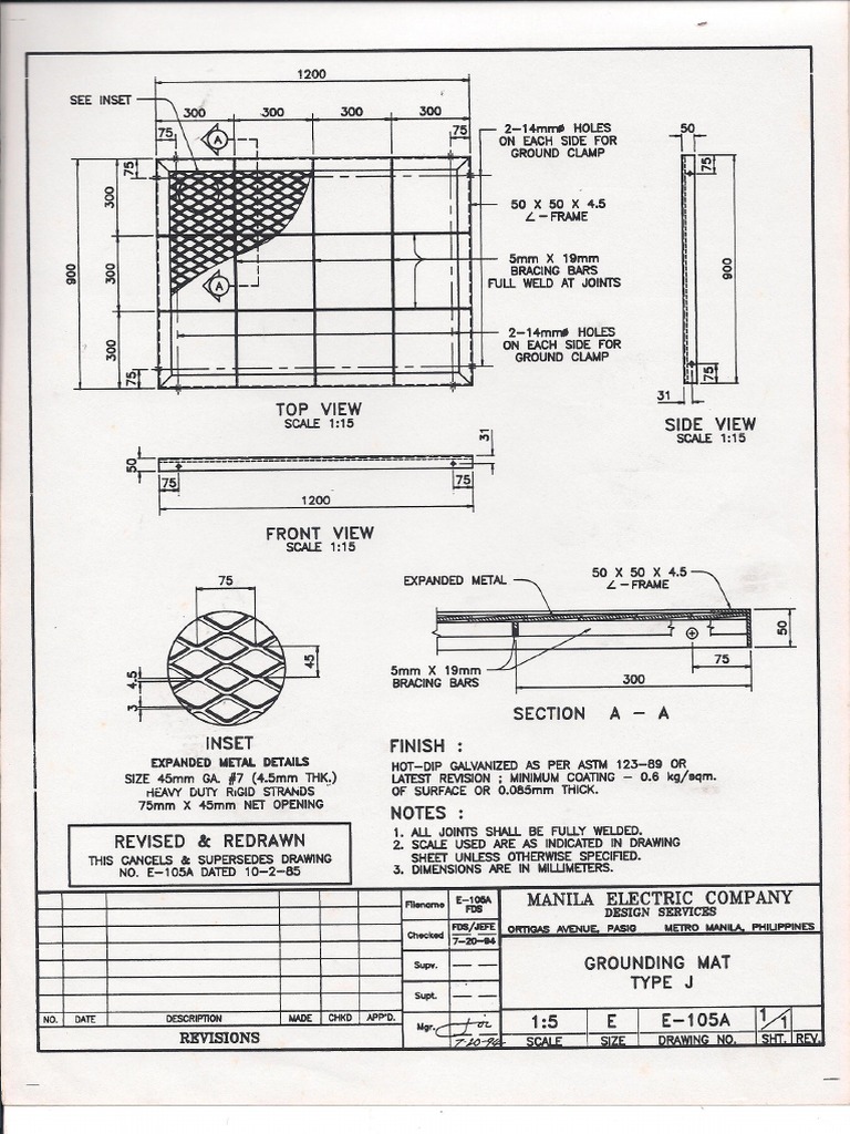Grounding Mat Type J Specs | PDF