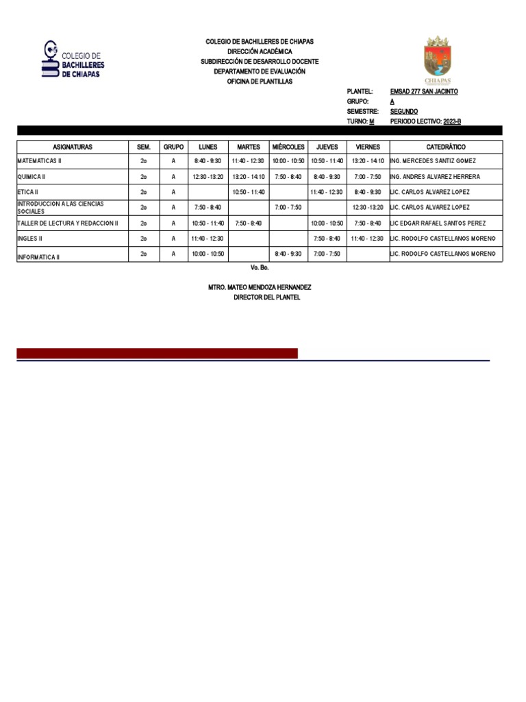 Horarios 2023 B PDF