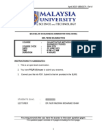 MIDTERM ANSWER SHEET BBA3274 QM - b22020030