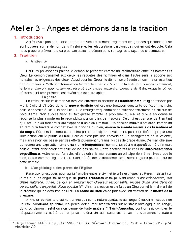 Anges et démons : une tradition théologique | PDF | Dieu | Diable