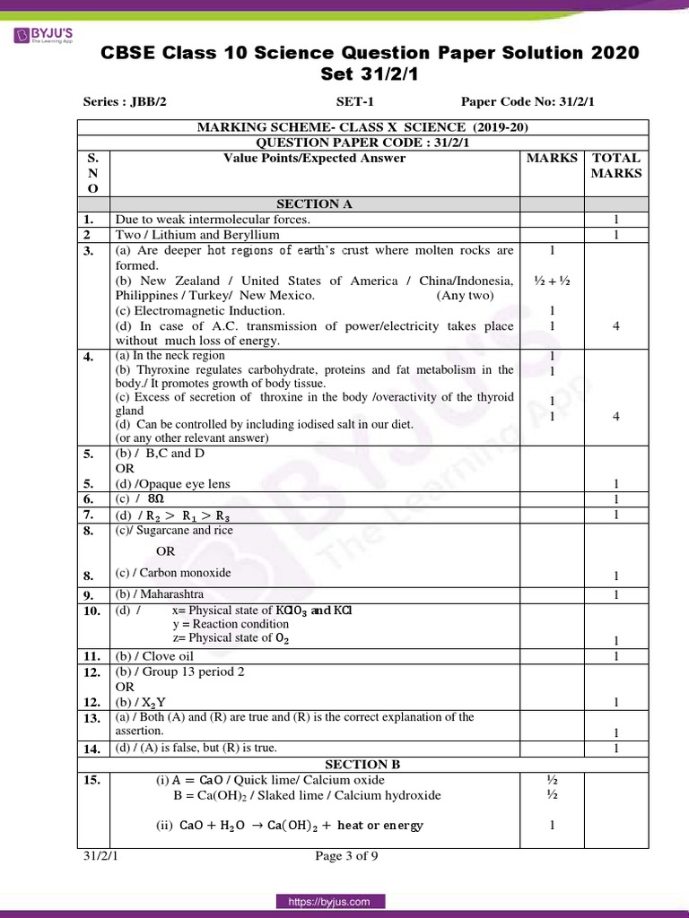 CBSE Class 10 Science Question Paper Solution 2020 Set 31 2 1 PDF