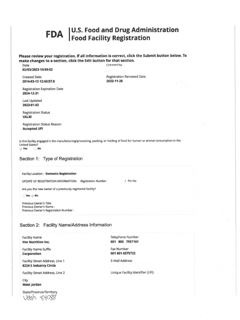 2023 fda registration pdf