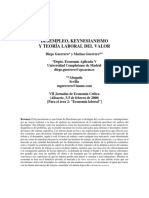 Desempleo, Keynesianismo y Teoría Laboral Del Valor.