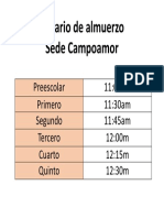 Horario de Almuerzo Campoamor 2023