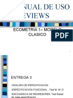 Manual de Uso de Eviews - Entrega 3 - Modelo Clasico Multiple