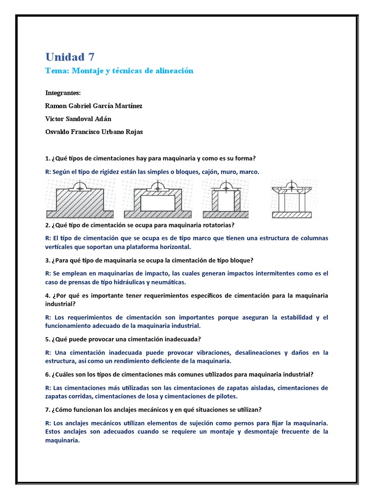 Equipo 7 Montaje y Tecnicas de Alineación PDF Fundación (Ingeniería)