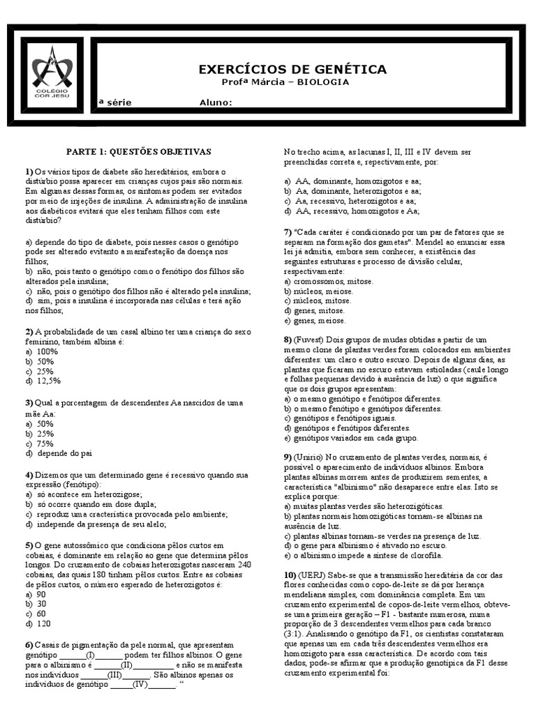 32 Exercícios de Genetica | PDF | Genótipo | Tipo sanguíneo
