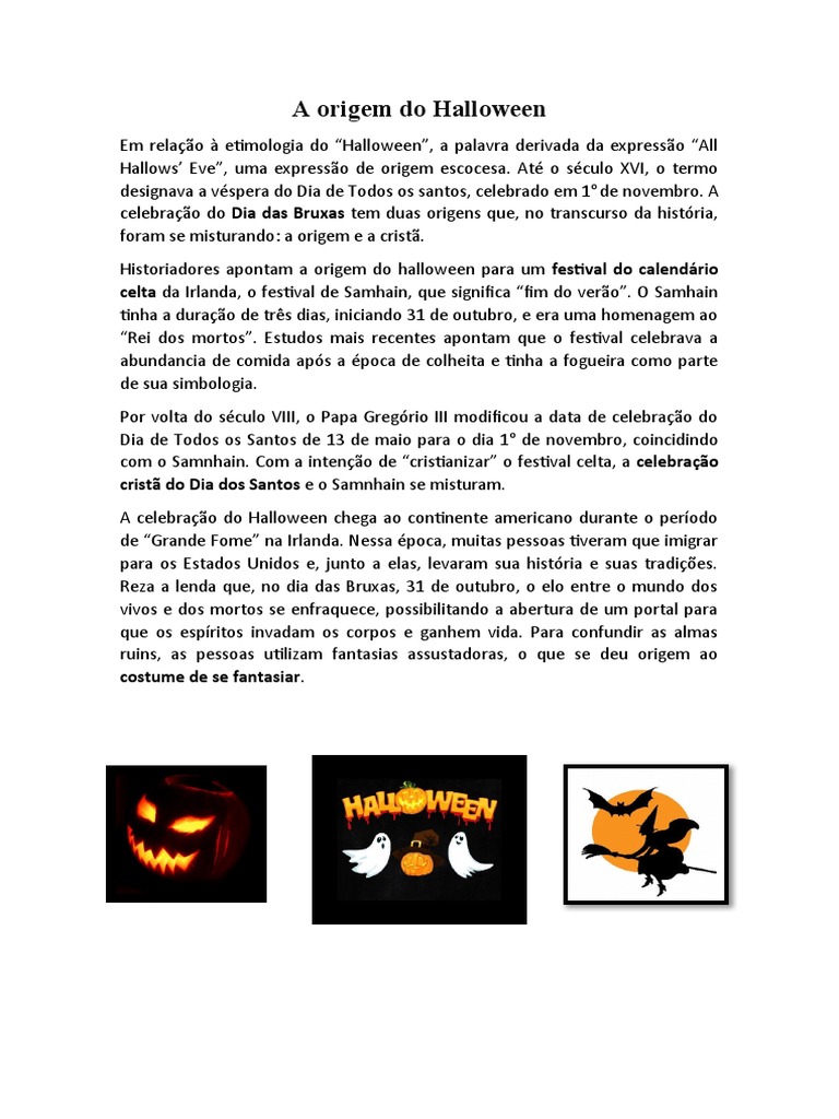 Origem do Halloween: História e Lendas | PDF | Ciências Sociais