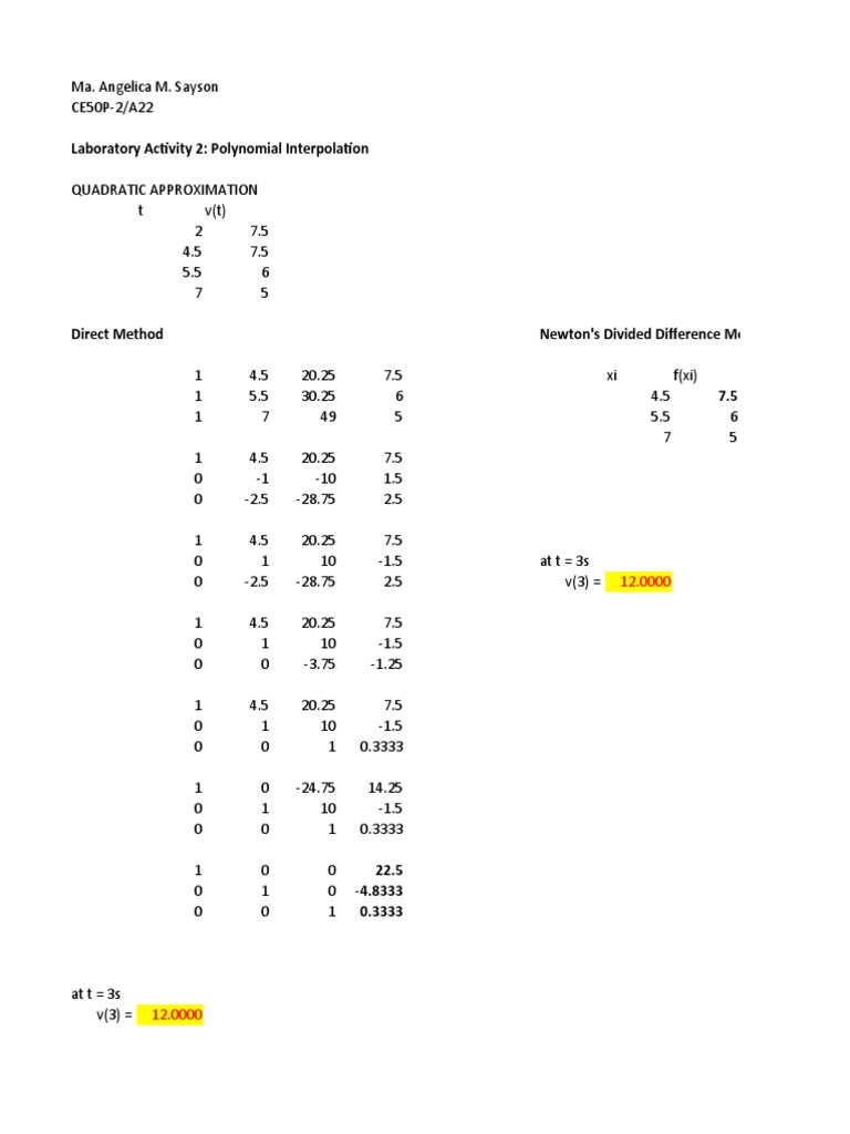 Polynomial Interpolation Methods | PDF | Mathematical Analysis ...