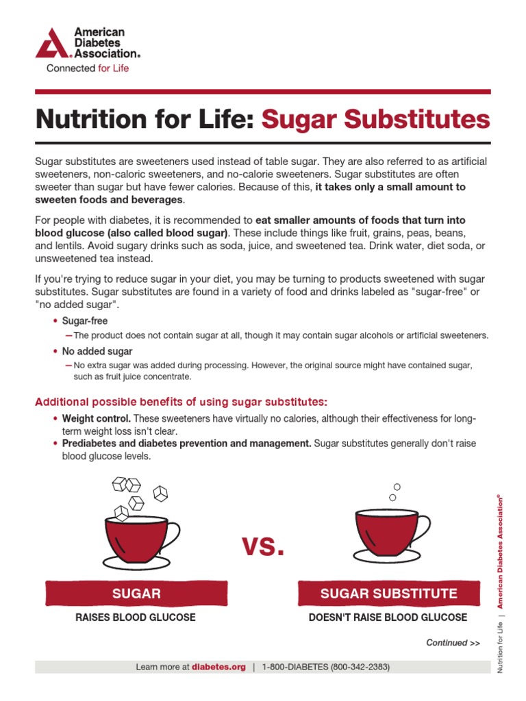 Sugar Substitutes PDF Sugar Substitute Flavor