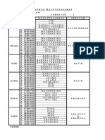 Jadwal Pelajaran Ralisha Kelas 4A Semester 1