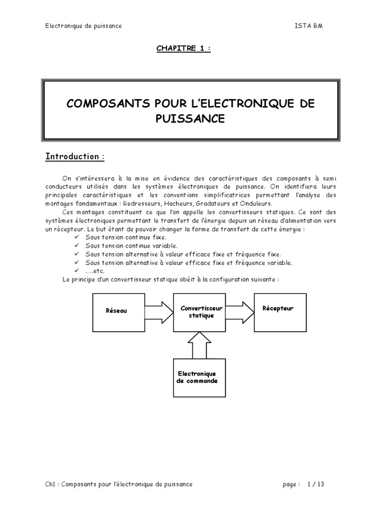 Composants de l'électronique de puissance | PDF
