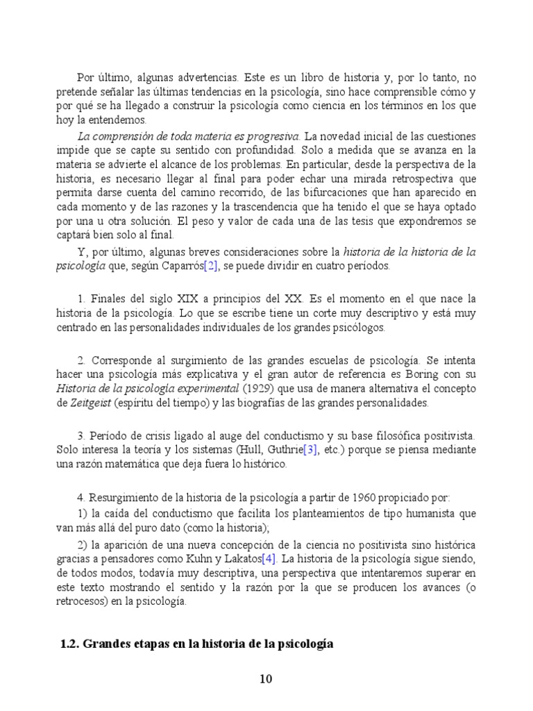 Historia De La Psicologia Pdf Sicología Conocimiento