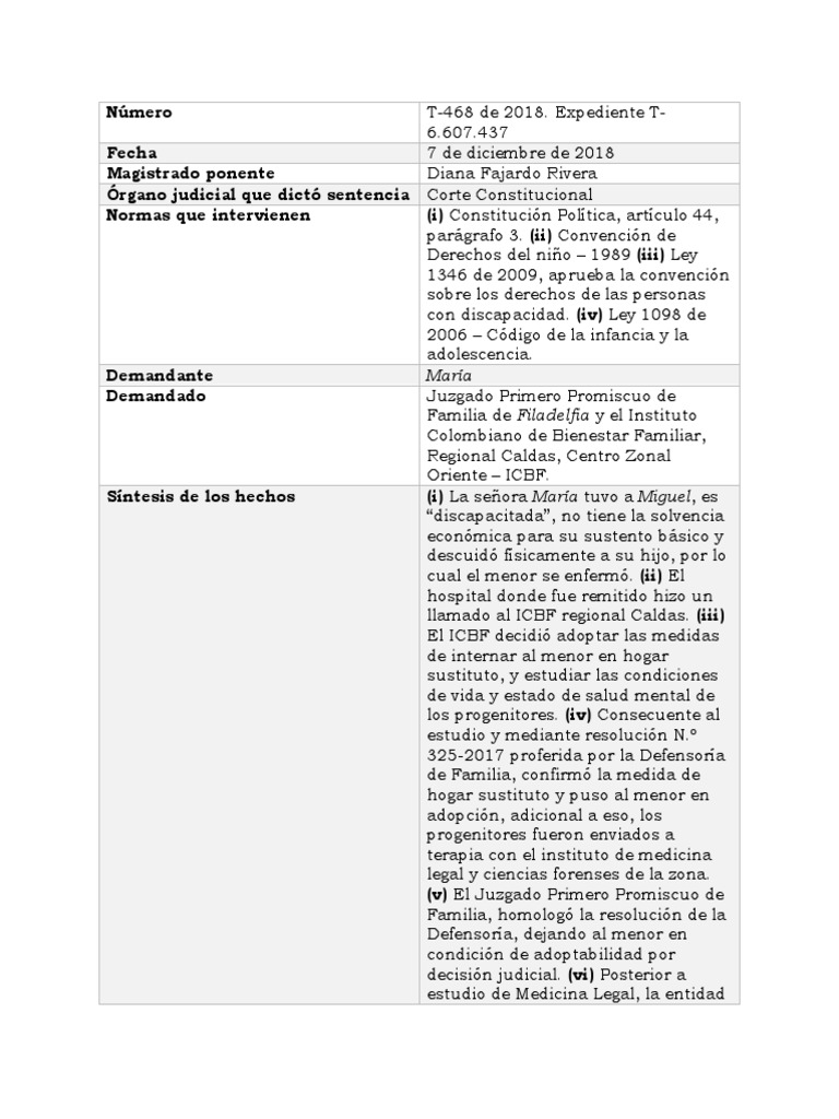 Análisis Sentencia T-468 de 2018 | PDF | Debido al proceso | Constitución