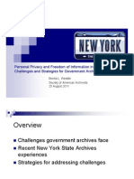 Personal Privacy and Freedom of Information in The Digital Age: Challenges and Strategies For Government Archivists