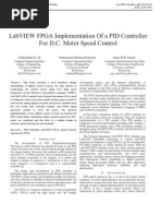 Labview Fpga Implementation of A Pid Controller For D.C. Motor Speed Control