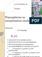 Plasmaphérése en TransplantationDrBenaidja