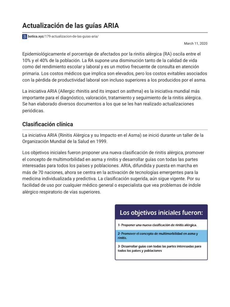 Actualización de Las Guías ARIA | PDF