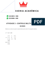 Atividade 3 - Controle Multivariável - 52 2023