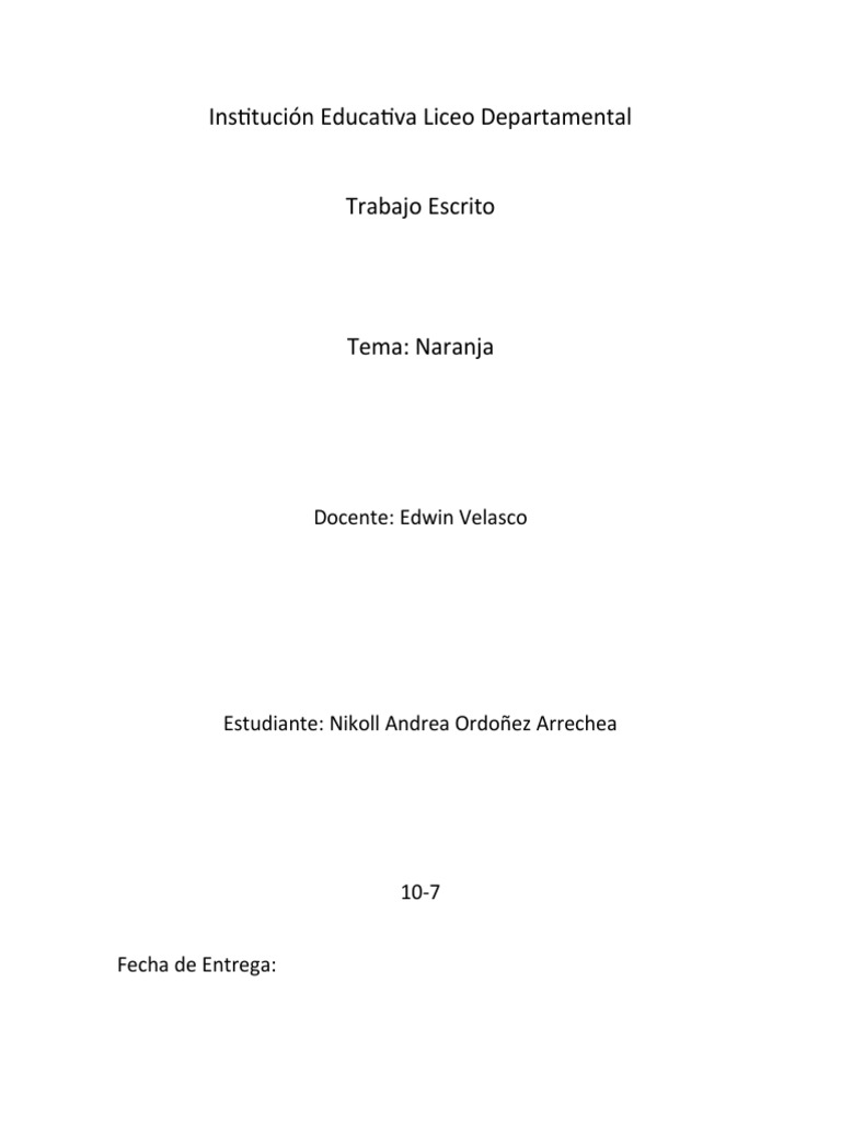 La Naranja Pdf Naranja Fruta