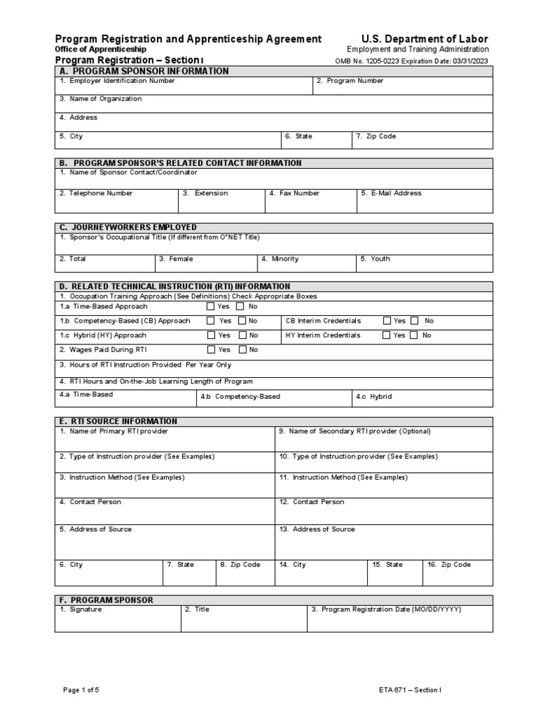 Eta form 671 section i updated 021820 pdf