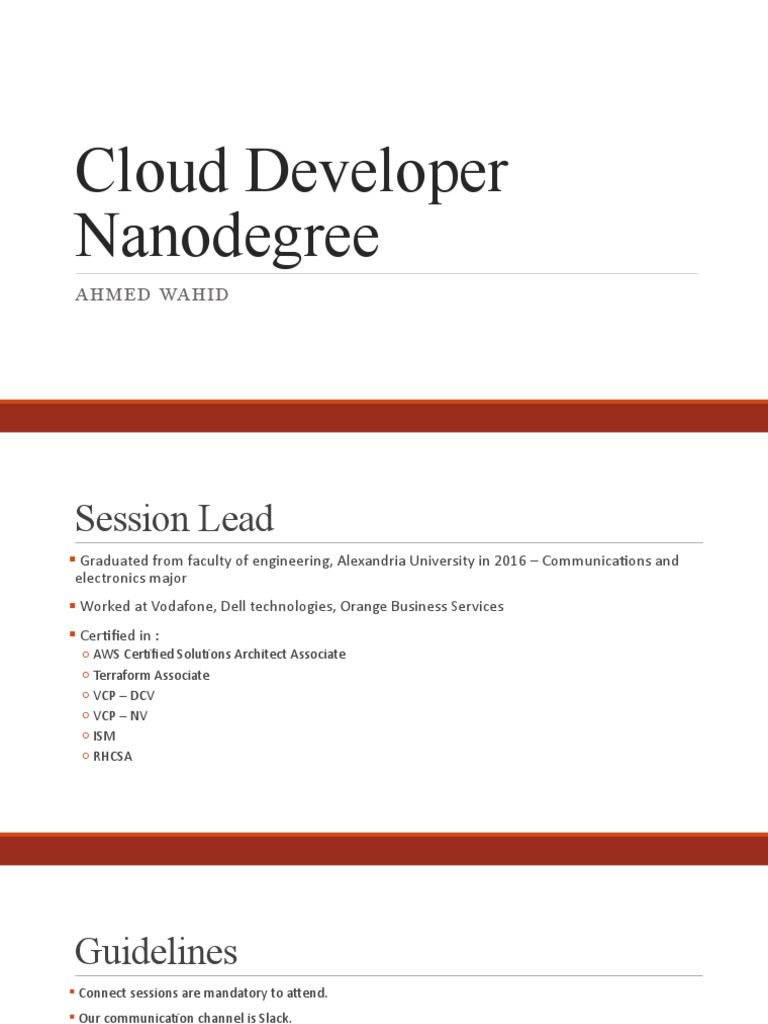 1 Cloud Developer Nanodegree Cloud Foundations and Compute PDF