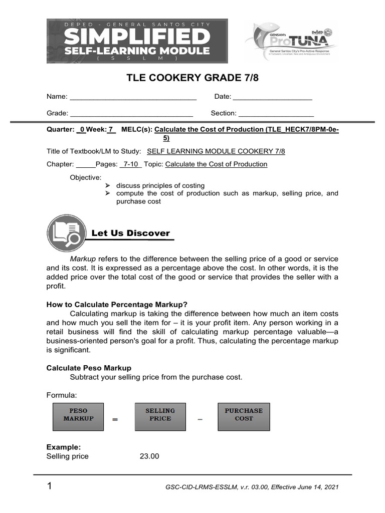 How To Calculate Markup Persentage | PDF | Percentage | Cost