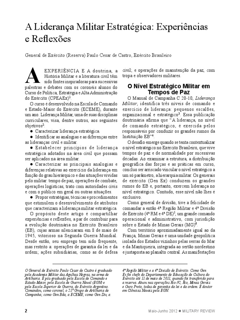 Liderança Militar Estratégica no Brasil | PDF | História