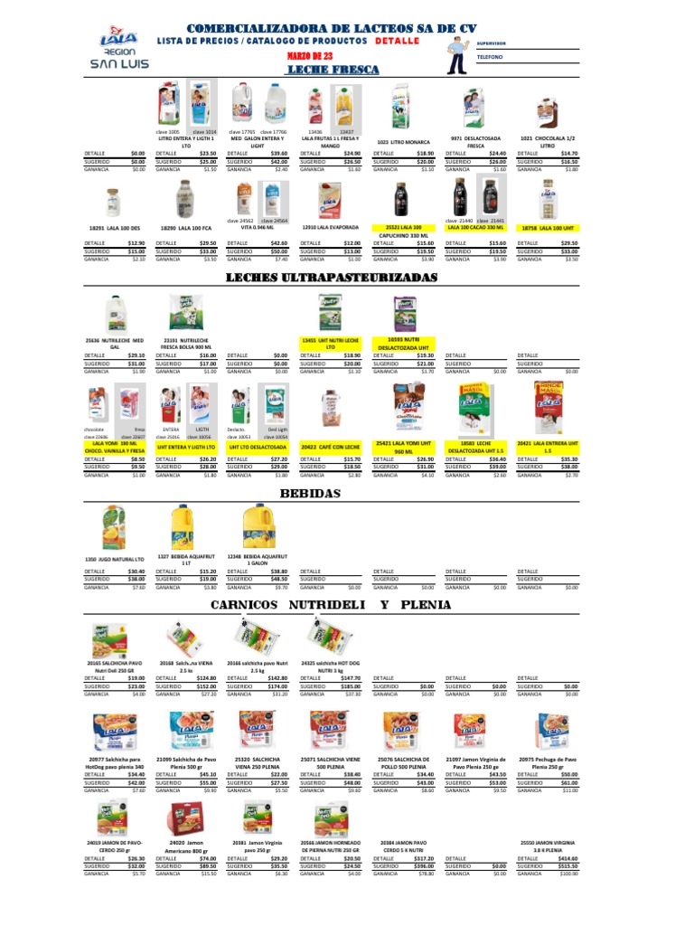Catálogo de Preços de Laticínios | PDF | Culinária das Américas