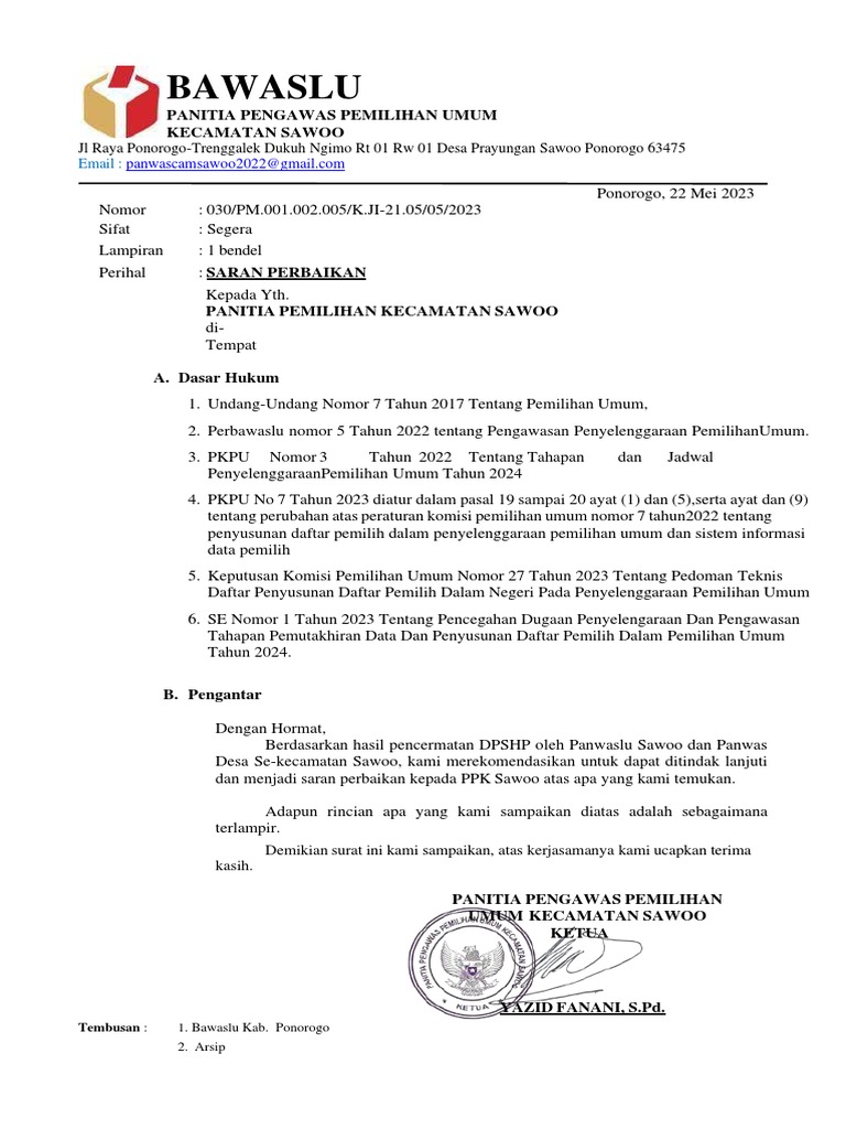 Saran Perbaikan Batch Ii PDF