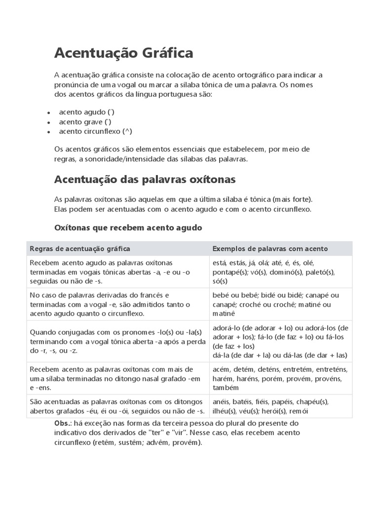 Acentuação Gráfica | PDF