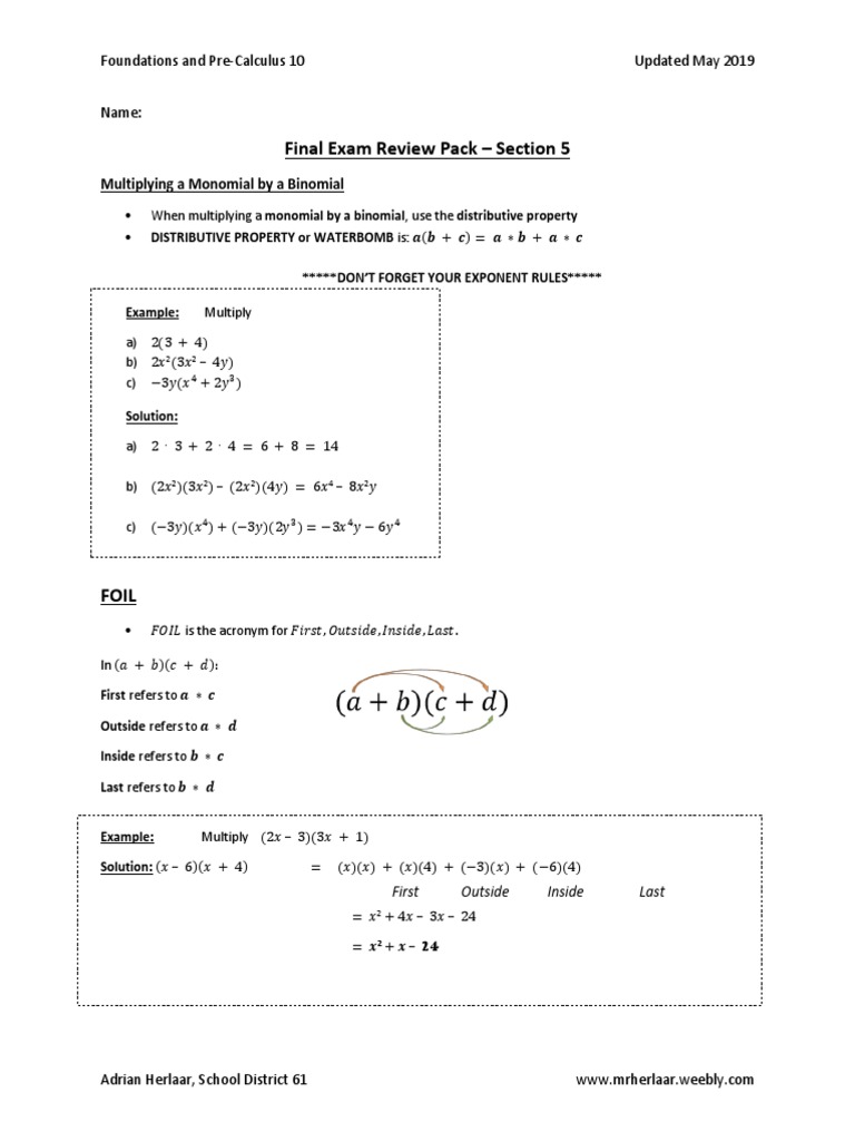 Final Exam Review - Section 5 | PDF