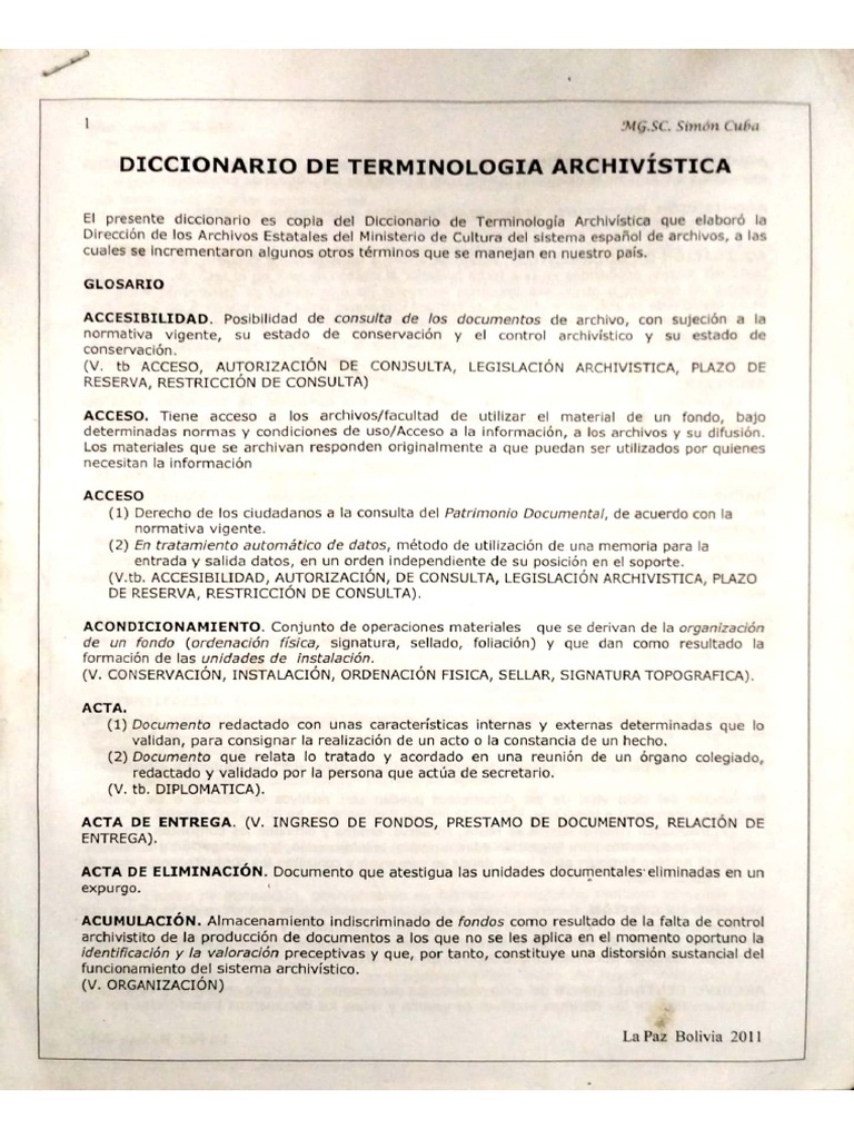 Diccionario de Terminología Archivística PDF
