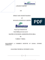 36124320 Vaibhav Project Report on Bonanza Portfolio